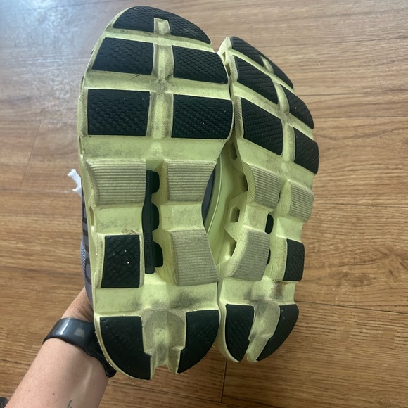 On Running Athletic Shoes in Gray and Yellow - Picture 6 of 8